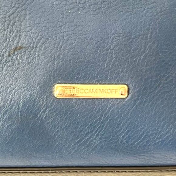 Rebecca Minkoff Mini MAB Satchel Crossbody Leather Blue Black - Picture 6 of 8